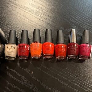 OPI Vibrant Nail Polish Collection - Red, Orange, Pink, White, 7 bottles